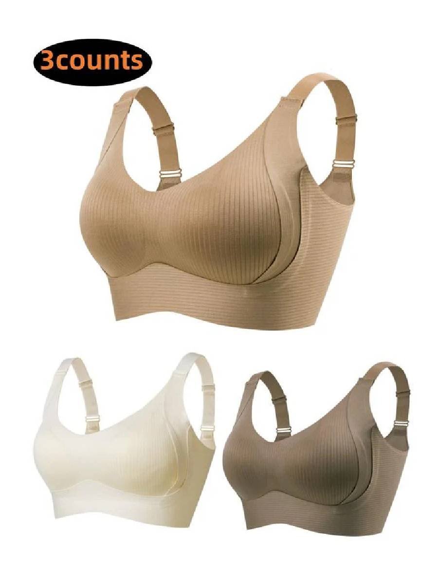 🎁Buy 1 Get 3 Packs💕Women's Ribbed Push Up Adjustable Wireless Bra🌸