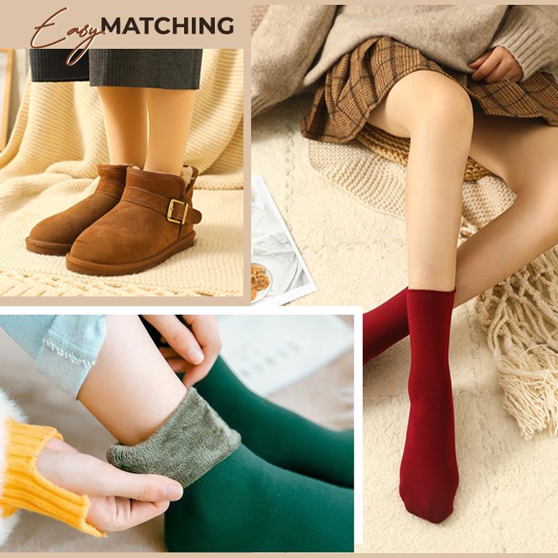 CozyFeet 5 Paar – Gefütterte Schneesocken mit Plüsch-Innenfutter