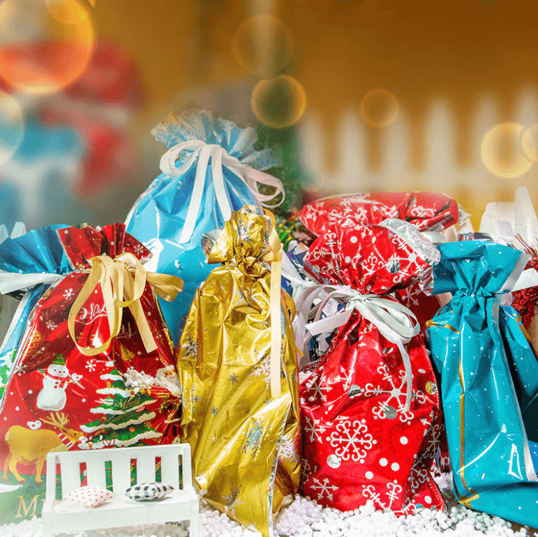 FestiveWrap - Festliche Geschenktüten – schnell verpacken ohne Schere oder Klebeband | 50% RABATT