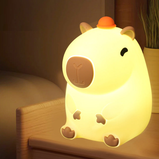 Capybara Squishy Silikon LED Nachtlicht - Perfektes Geschenk für Kinder und Mädchen