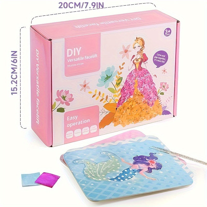 12Stück Prinzessin Board Aufkleber Stoff Poke Kunst DIY Kit