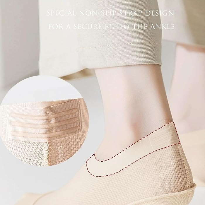 🔥Ultradünne Liner-Socken, rutschfeste Füßlinge aus Nylon