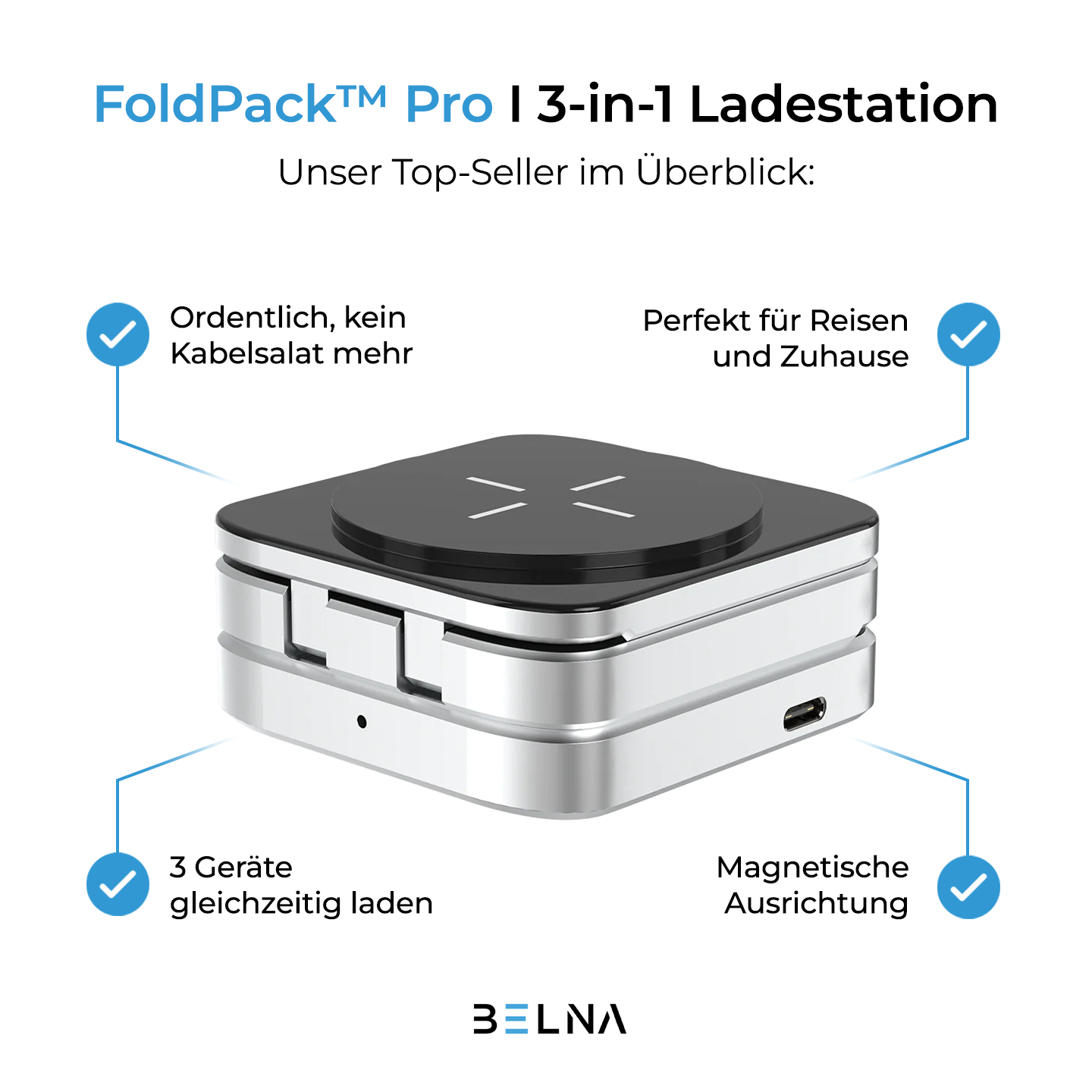 FoldPack™ Pro - 3-in-1 Ladestation | 50% Rabatt