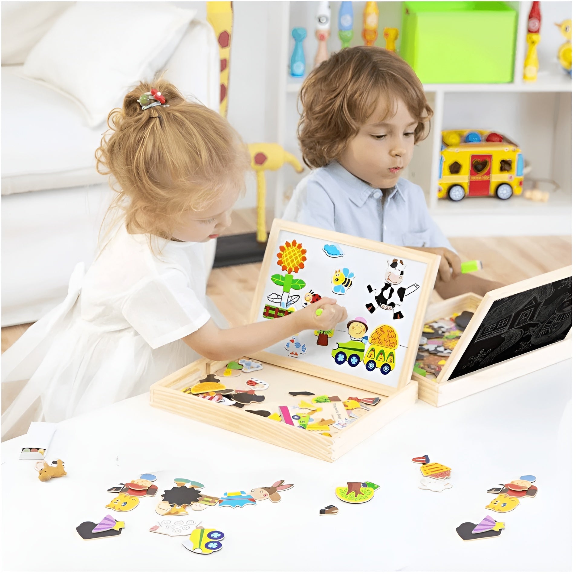 KreativTisch - Magnetischer doppelseitiger Zeichentisch für Kinder | 50% RABATT