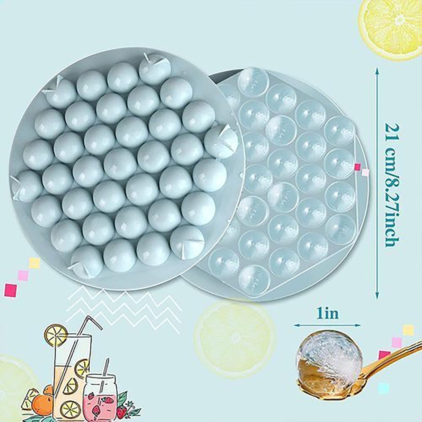 Sechseckige, runde Eiswürfelschale