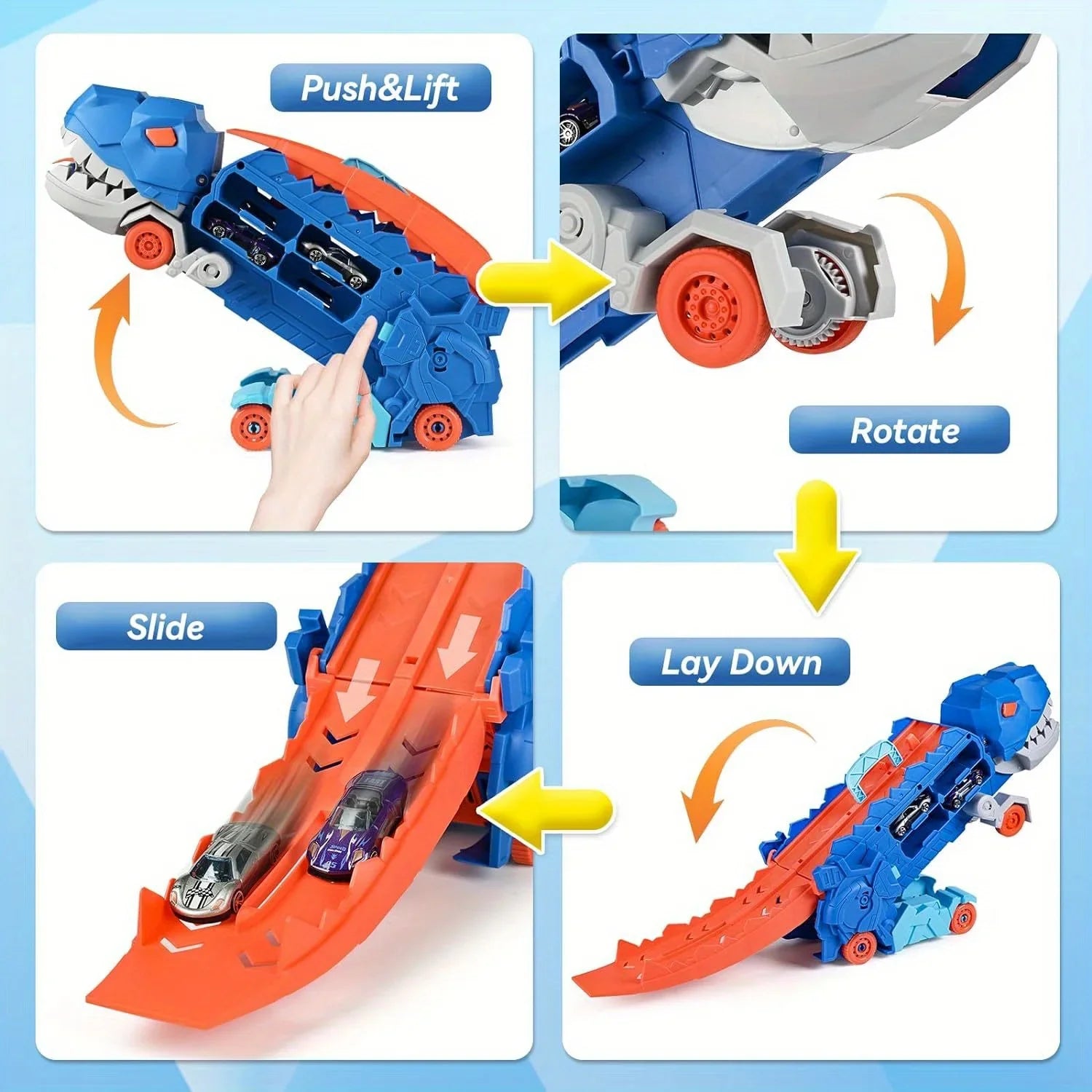 DinoMorph – 4-in-1 Transformer Riesen-Truck & Dino-Spielset
