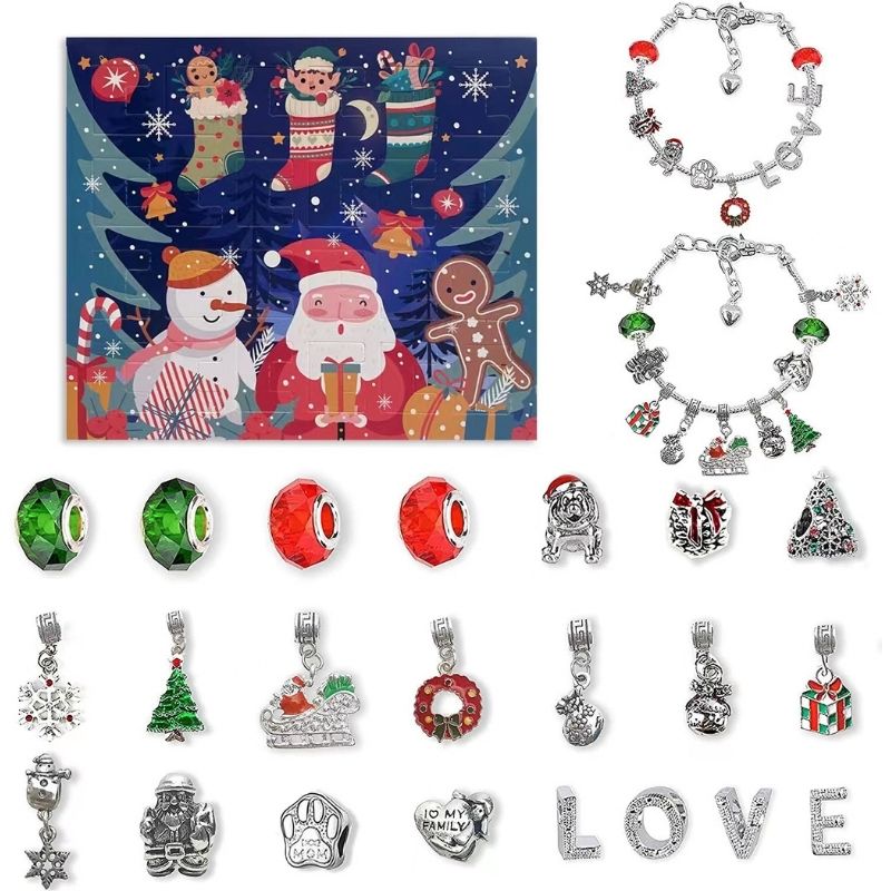 24 Tage Countdown-Kalender DIY Weihnachts-Adventskalender Armbänder Set | 50% RABATT