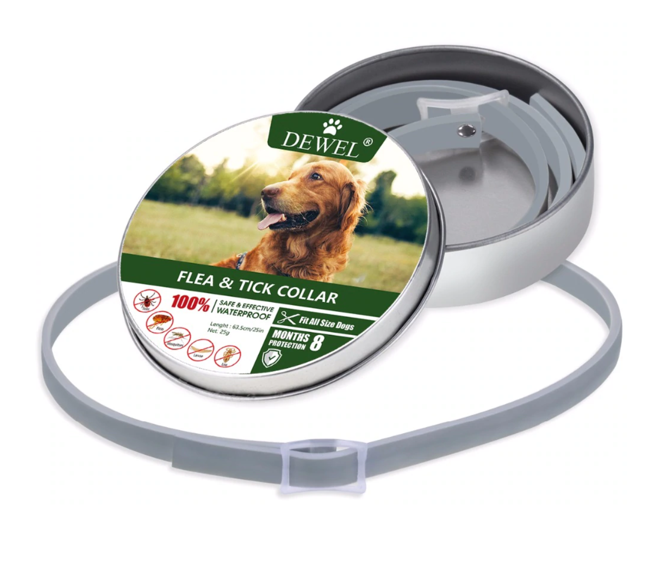 Dewel® Zecken- und Flohhalsband auf Pflanzenbasis für Hunde und Katzen | 50% RABATT