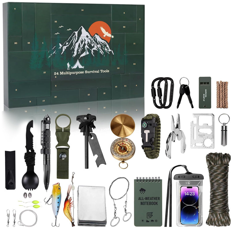 WildWeg  - Adventskalender Survival Kits für Männer - 24 Tage | 50% RABATT