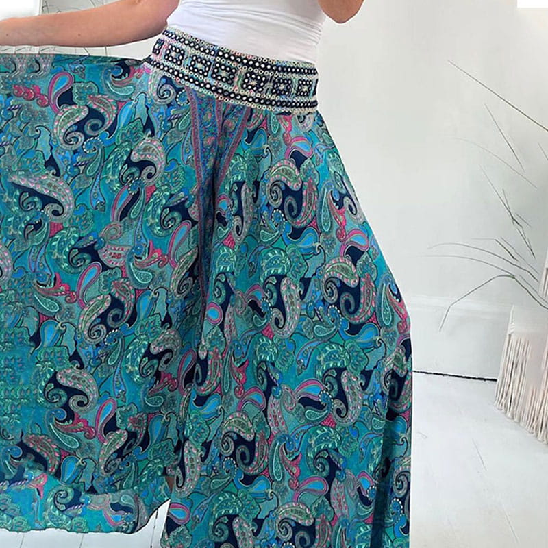 Pamila™ - Leichte Hose mit ethnischem Paisleymuster und elastischer Taille