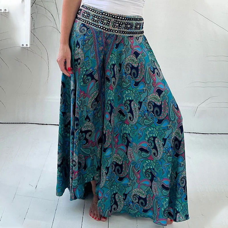 Pamila™ - Leichte Hose mit ethnischem Paisleymuster und elastischer Taille