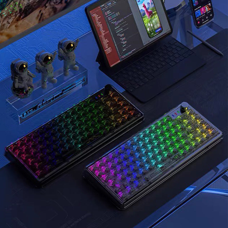 Universal transparente mechanische Tastatur mit RGB Hintergrundbeleuchtung