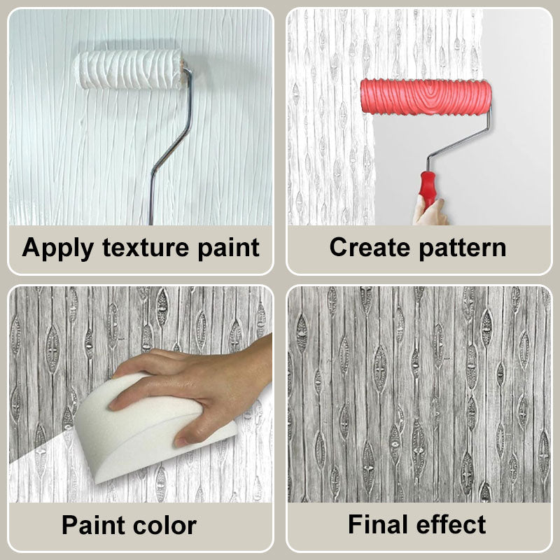 🔥50% Rabatt🔥Embossing Textur gemusterte Farbe Roller für Wanddekoration