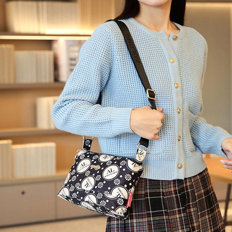 PrintEase™ – Damen Umhängetasche mit Multi-Taschen-Design