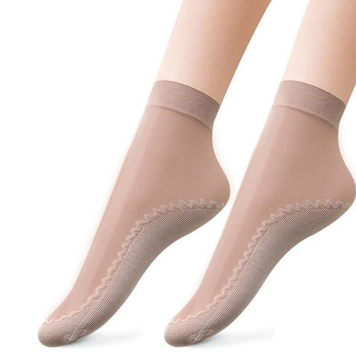 SilikonStep  - Unsichtbare rutschfeste Kristallseiden-Socken - 5+5 Paar GRATIS