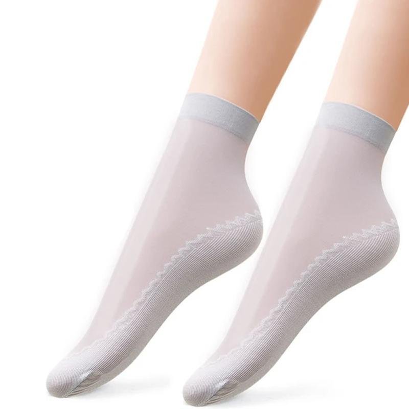 SilikonStep  - Unsichtbare rutschfeste Kristallseiden-Socken - 5+5 Paar GRATIS