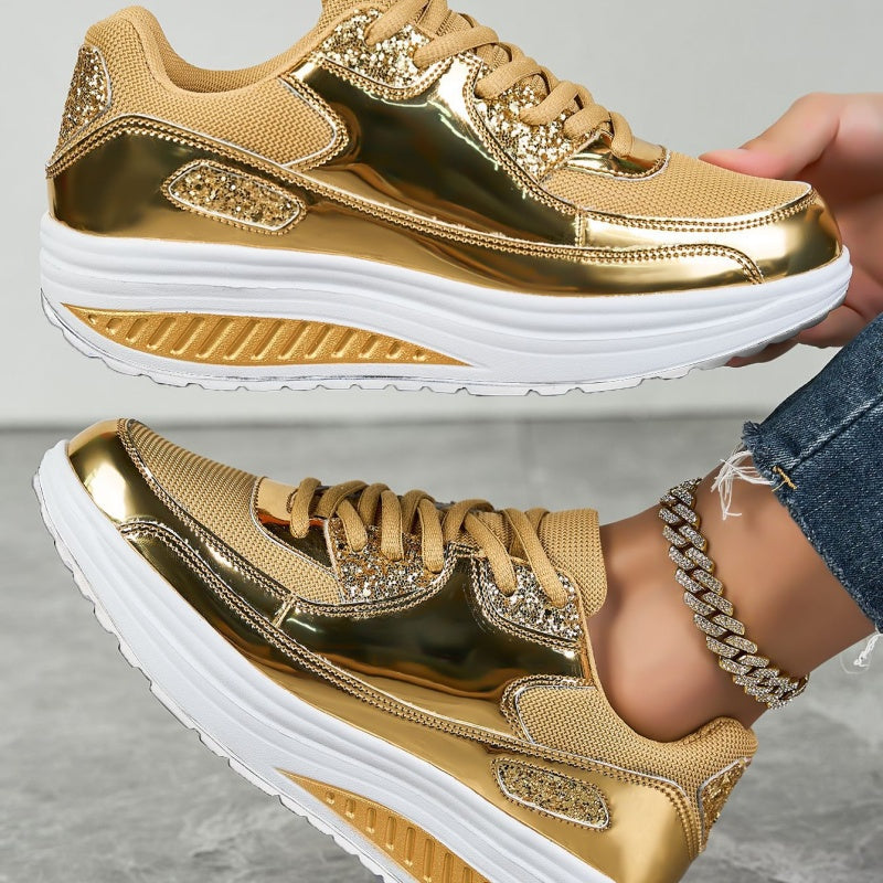 ShineStep™ Glitzer-Plateau-Sneaker