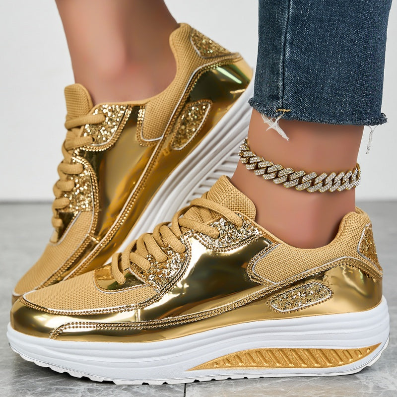 ShineStep™ Glitzer-Plateau-Sneaker