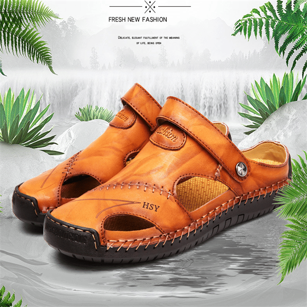 Weiche, atmungsaktive Outdoor-Sandalen aus Leder für Männer