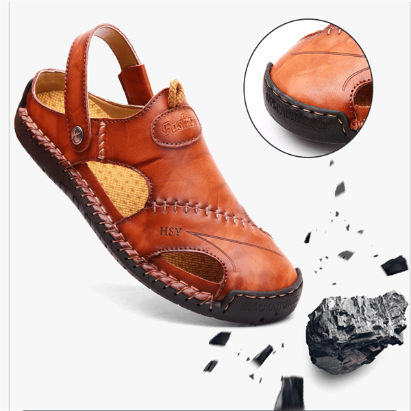 Weiche, atmungsaktive Outdoor-Sandalen aus Leder für Männer