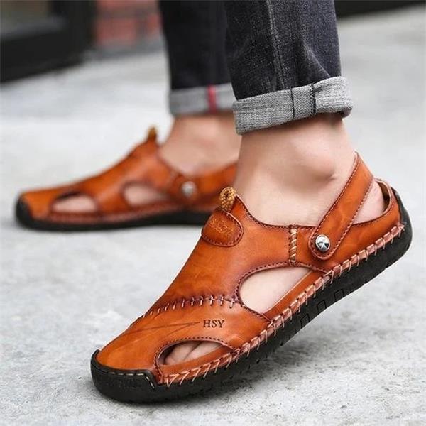 Weiche, atmungsaktive Outdoor-Sandalen aus Leder für Männer