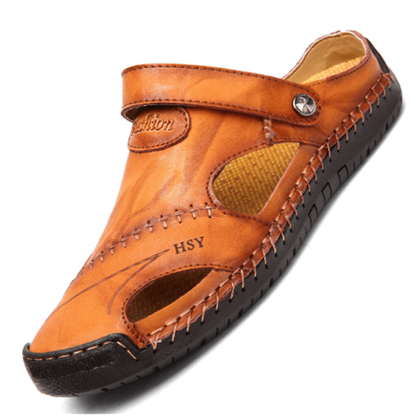 Weiche, atmungsaktive Outdoor-Sandalen aus Leder für Männer