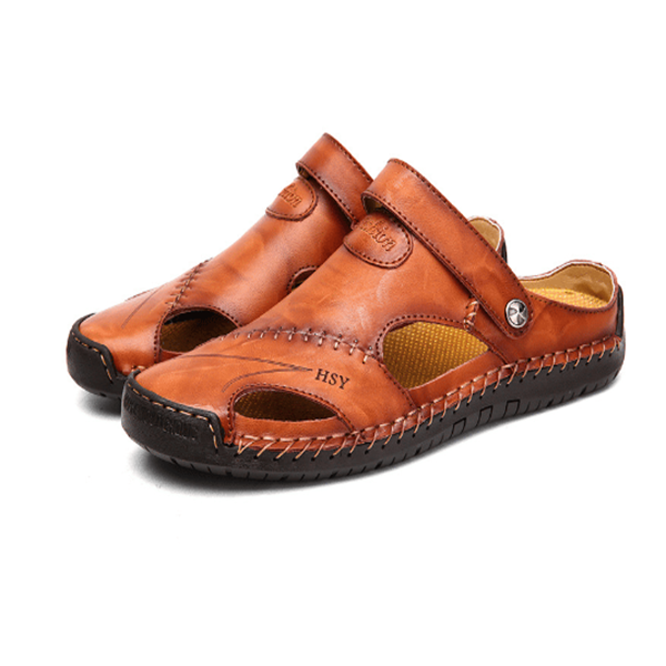 Weiche, atmungsaktive Outdoor-Sandalen aus Leder für Männer