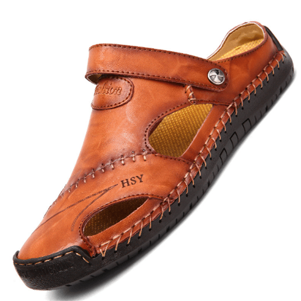 Weiche, atmungsaktive Outdoor-Sandalen aus Leder für Männer