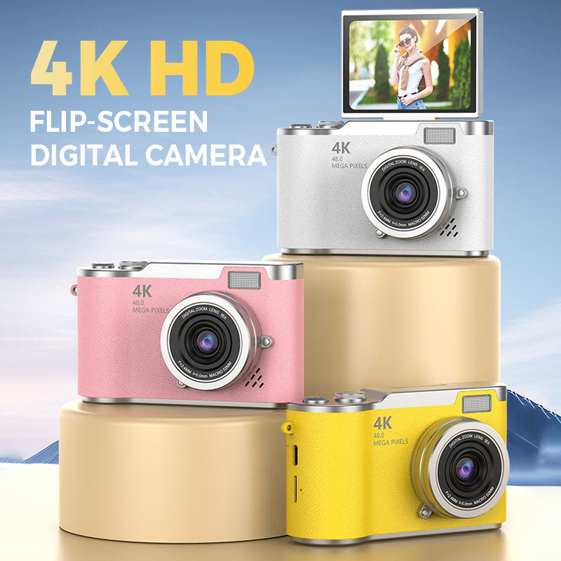 VisionFlip™ 4K HD Digitalkamera mit Schwenkbarem Bildschirm