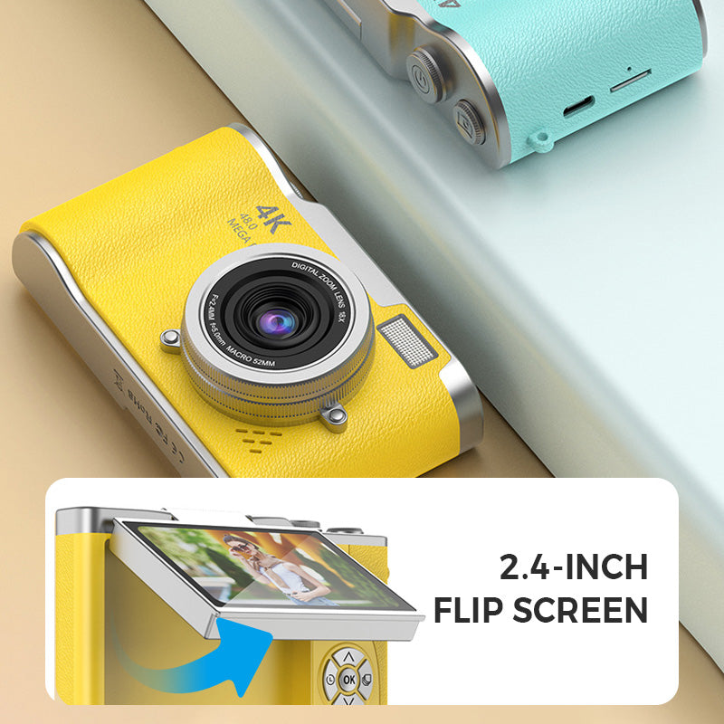 VisionFlip™ 4K HD Digitalkamera mit Schwenkbarem Bildschirm