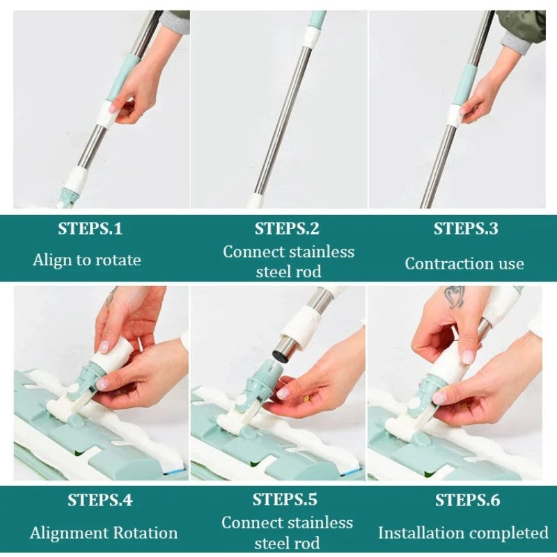 EasyWisch™ – Der smarte Flachmopp mit Edelstahlgriff für müheloses Reinigen | 50% RABATT