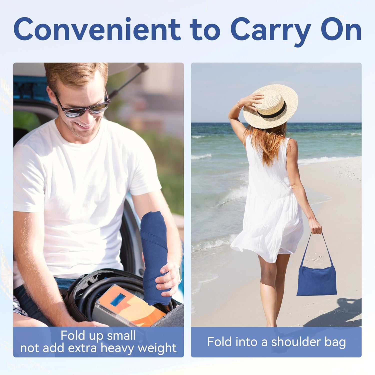 Sonnenliegen-Handtuch in Tasche mit Aufbewahrungstaschen