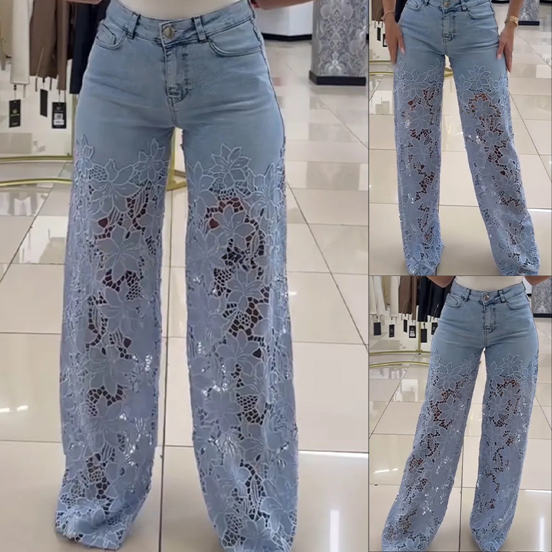 Sommermode für die Zukunft🌸Modische Jeans aus Spitzen-Patchwork