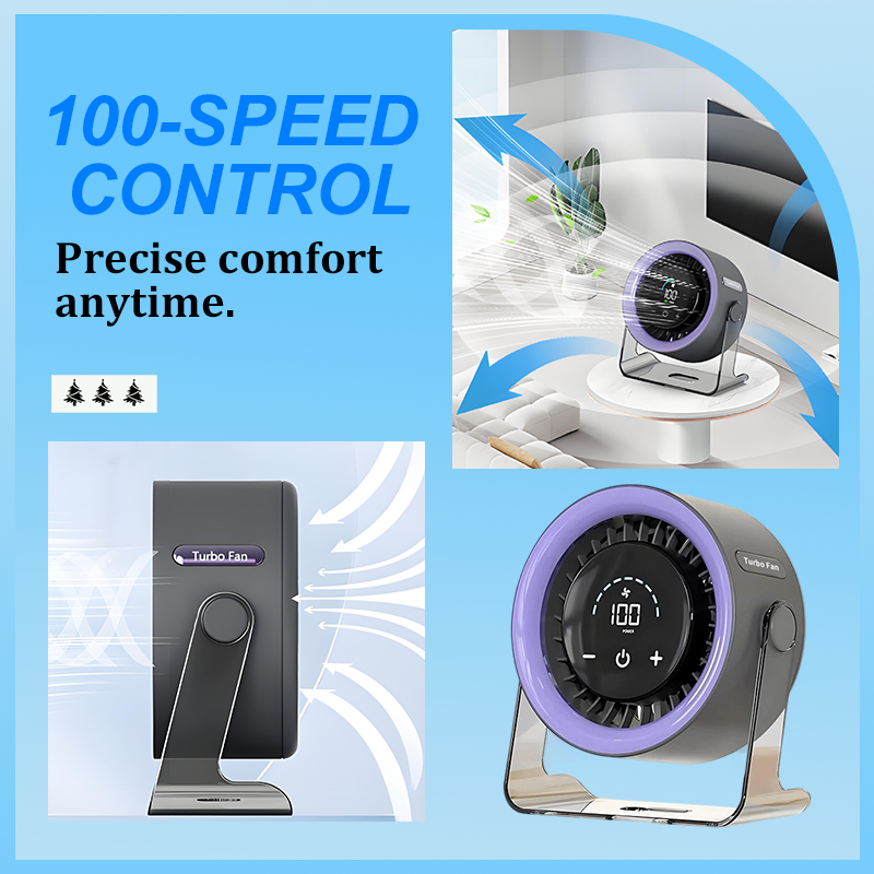 CoolFlex™ 100-Gang Mini-Tischventilator mit Digitalanzeige