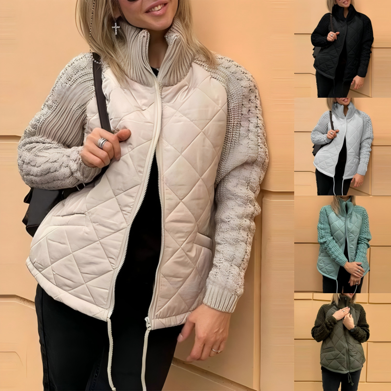 CozyCharm™ Damen Patchwork Steppjacke | 50% Rabatt