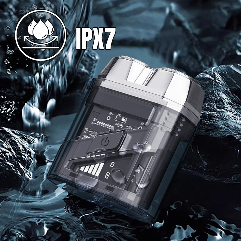 ShavePro – Transparenter Mini Elektrorasierer (IPX7 Wasserdicht)