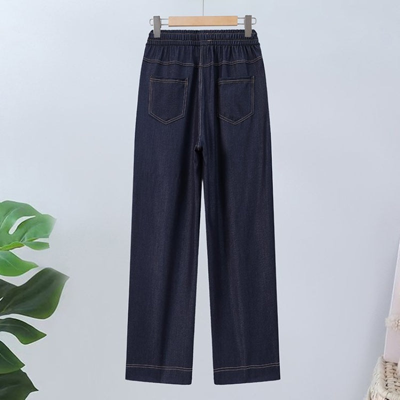HighRise – Hohe Taille Straight-Leg Hose mit Kordelzug