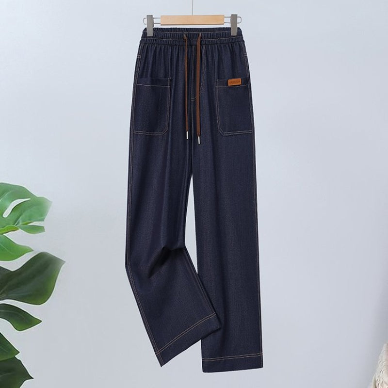 HighRise – Hohe Taille Straight-Leg Hose mit Kordelzug