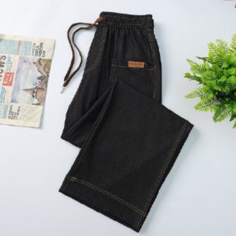 HighRise – Hohe Taille Straight-Leg Hose mit Kordelzug