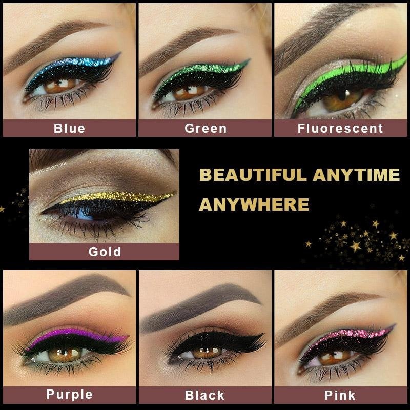GlamLash – Wiederverwendbare Selbstklebende Eyeliner- & Wimpern-Sticker mit Glitzer