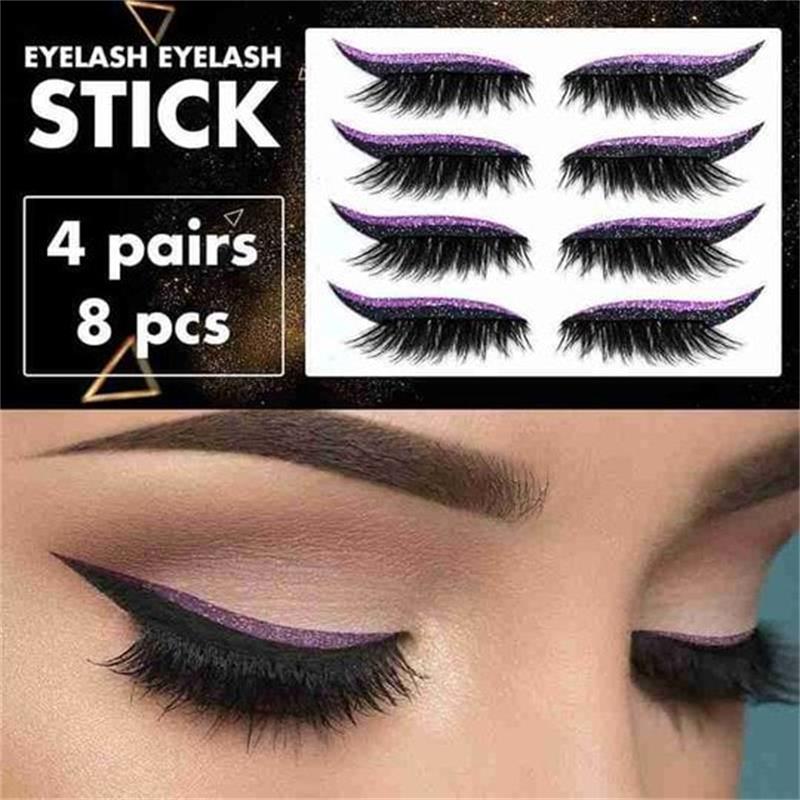 GlamLash – Wiederverwendbare Selbstklebende Eyeliner- & Wimpern-Sticker mit Glitzer