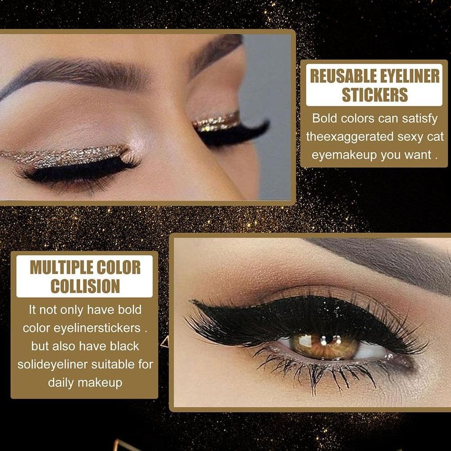 GlamLash – Wiederverwendbare Selbstklebende Eyeliner- & Wimpern-Sticker mit Glitzer