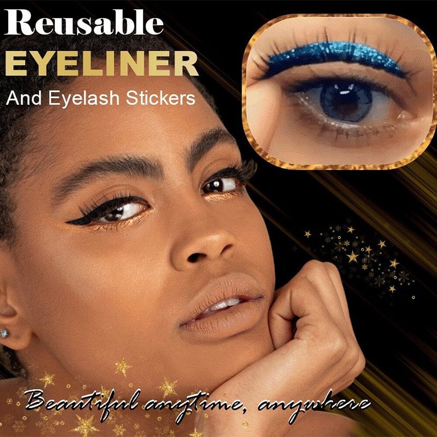 GlamLash – Wiederverwendbare Selbstklebende Eyeliner- & Wimpern-Sticker mit Glitzer