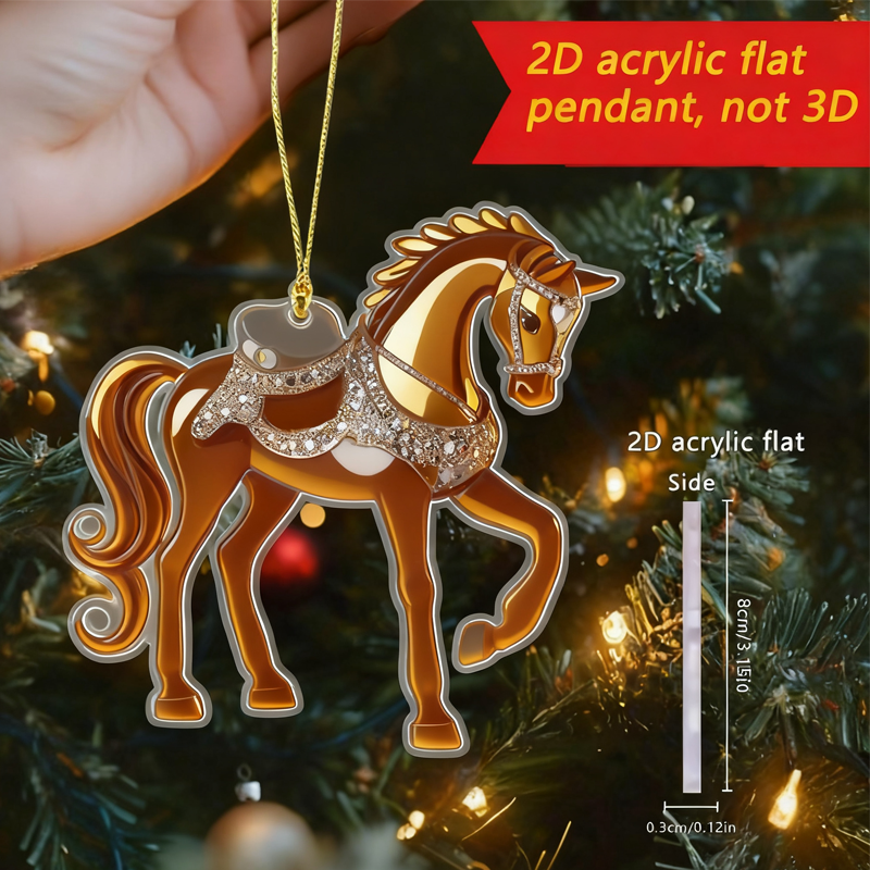 GoldenGallop – Eleganter Pferde-2d Acrylanhänger | 50% RABATT