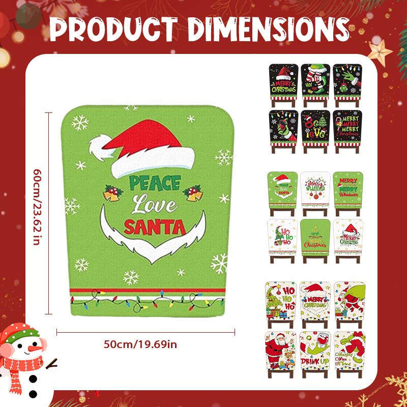 FestivaHome – 6er-Set Weihnachtsstuhlüberzüge