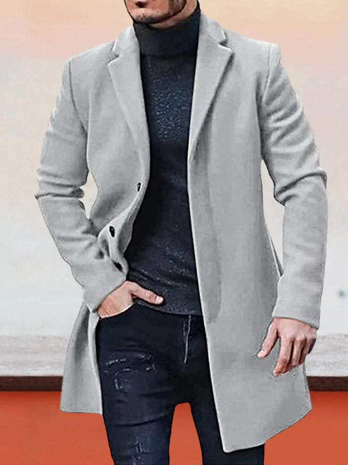 Thomas – Herenjack mit Single-Row-Knopfverschluss & Uni-Farbe
