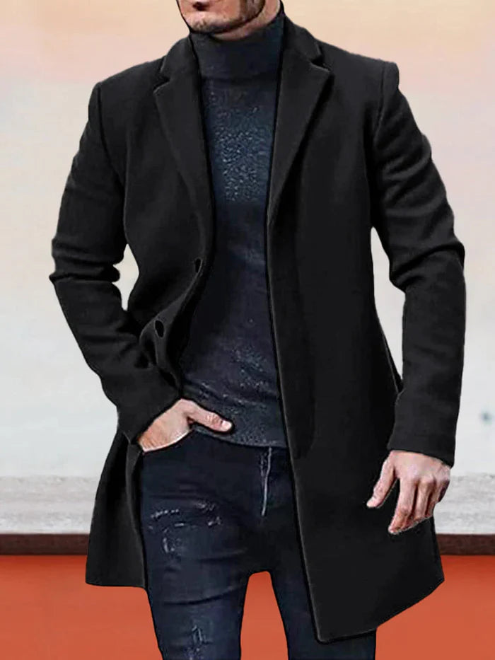 Thomas – Herenjack mit Single-Row-Knopfverschluss & Uni-Farbe