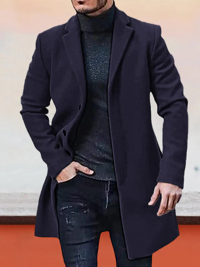Thomas – Herenjack mit Single-Row-Knopfverschluss & Uni-Farbe
