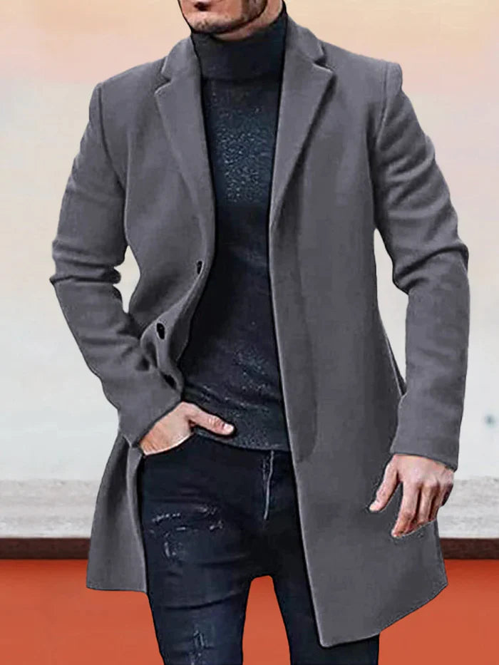 Thomas – Herenjack mit Single-Row-Knopfverschluss & Uni-Farbe