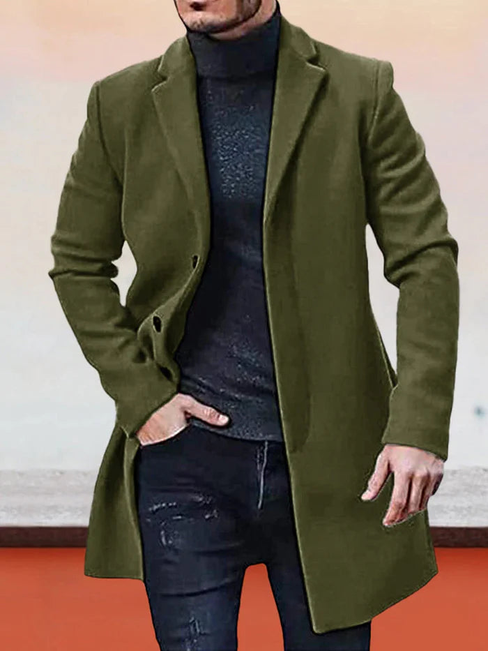 Thomas – Herenjack mit Single-Row-Knopfverschluss & Uni-Farbe